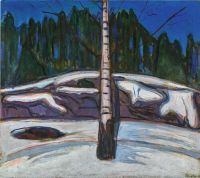 Munch Edvard Abedul en la nieve