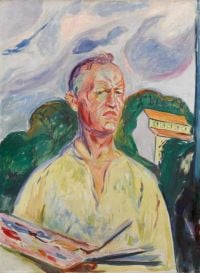 Munch Edvard Self Portrait With Palette 1926