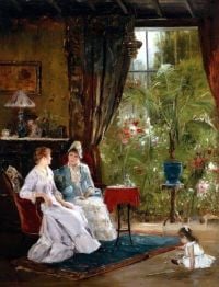 Munkacsy Mihaly In The Conservatory canvas print
