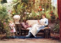 Munkacsy Mihaly In The Greenhouse canvas print