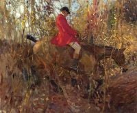 Munnings Alfred James A Huntsman Approaching A Ditch 1908