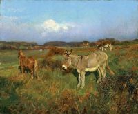 Munnings Alfred James A Pony And Donkeys 1904 canvas print