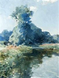 Munnings Alfred James A Quiet Stretch Of The River 1900 canvas print