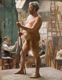 Munnings Alfred James Eine Studie eines männlichen Aktes im Julian S Atelier Paris, ca. 1902