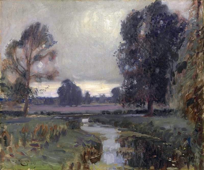 Munnings Alfred James A Suffolk Pastoral   The River Dove With A Distant Clover Field 1909 canvas print