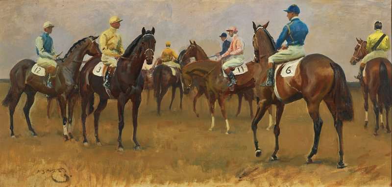 Munnings Alfred James At The Start Newmarket 1939 canvas print