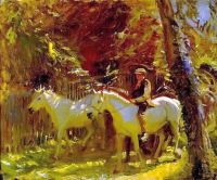 Munnings Alfred James Boy And Ponies Ca. 1910