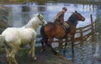 Munnings Alfred James Crossing The Ford 1909 canvas print