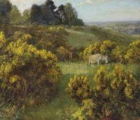 Munnings Alfred James Gorse On Ringland Hills 1910 canvas print