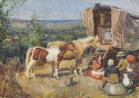 Munnings Alfred James Gypsy Camp 1906 canvas print