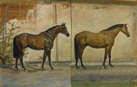 Munnings Alfred James J.v. Rank S Horses Black Speck And Sothern Hero 1940 canvas print