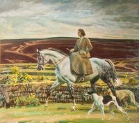 Munnings Alfred James Lady Munnings Riding A Grey Hunter canvas print