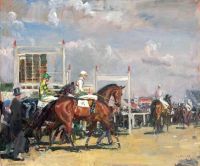 Munnings Alfred James Leaving The Paddock At Epsom S Downs Ca. 1929