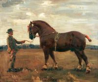 Munnings Alfred James Mendham Ensign Suffolk Stallion 1914 canvas print