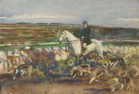 Munnings Alfred James auf dem Weg nach Zennor. Ein Jäger mit seinen Jagdhunden Ca. 1912