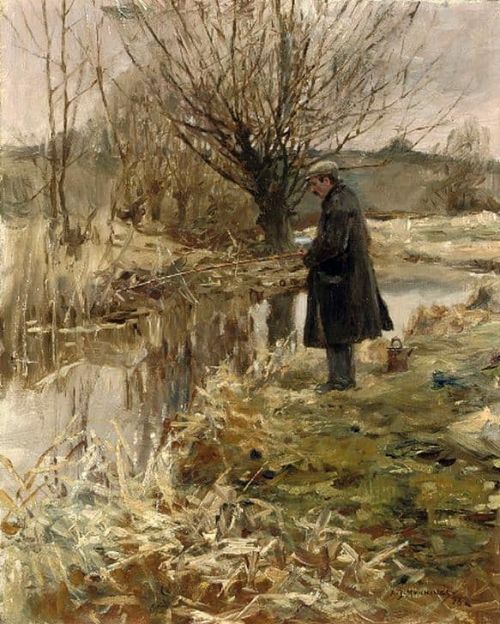 Munnings Alfred James Pike Fishing In January 1898 canvas print