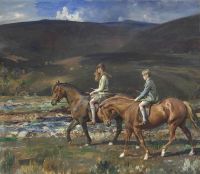 Munnings Alfred James Portrait Of Charles And Grace Amory canvas print