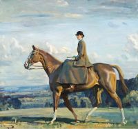 Munnings Alfred James Portrait von Lady Barbara Lowther zu Pferd