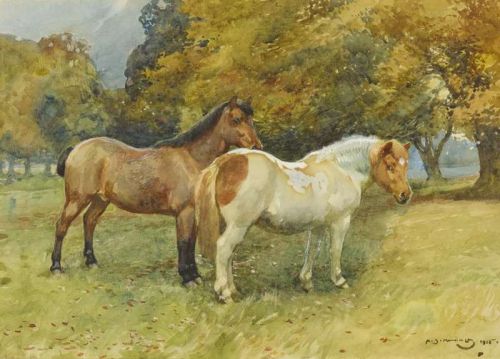 Munnings Alfred James Soldier And Sailor Painted In The Park At Catton Hall Norfolk 1905 canvas print