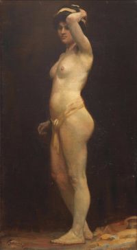مونينجس ألفريد جيمس دراسة لإمرأة واقفة عارية 1901