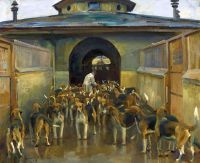 Munnings Alfred James The Belvoir Kennels Ca. 1920 21 canvas print