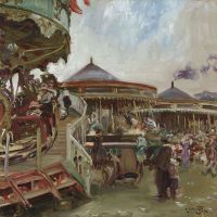 Munnings Alfred James The Fairground 1912 canvas print