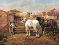 Munnings Alfred James The Farmyard 1896 canvas print