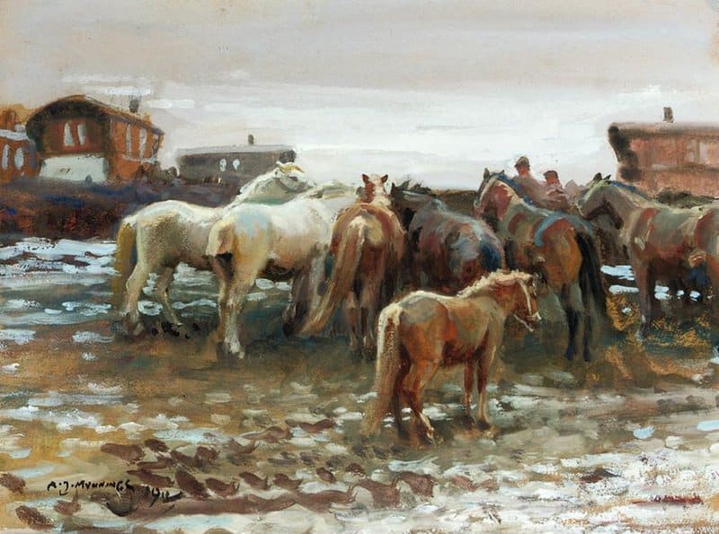 Munnings Alfred James The Fringe Of The Fair 1911 canvas print