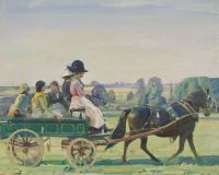 Munnings Alfred James The Green Waggon