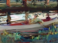 Munnings Alfred James The White Canoe Ca. 1921 22 canvas print