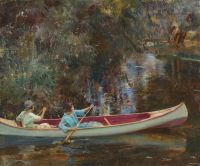Munnings Alfred James The White Canoe Ca. 1924 canvas print