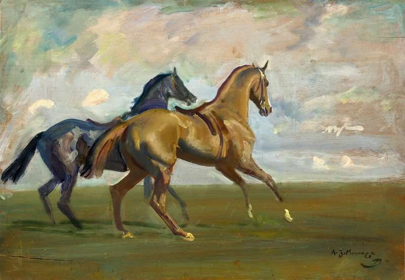 Munnings Alfred James Two Race Horses At The Start canvas print
