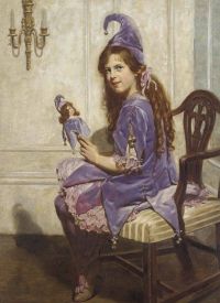 Munns John Bernard, ein junges Mädchen, das als Narr verkleidet ist, 1912