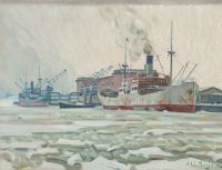 Munsterhjelm Ali Wintry Harbour canvas print