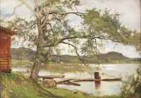 لوحة مونسترجلم بحيرة هجلمار رقم 1 مطبوعة على القماش