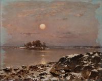 Munsterhjelm Hjalmar Moonlight Over The Fresh Snow canvas print