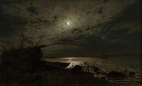لوحة مونسترجلم هجلمار ضوء القمر فوق البحر