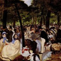 Muziek in de Tuilerie-tuin door Manet