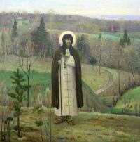 نيستيروف ميخائيل فاسيليفيتش طباعة قماشية للقديس سيرجي رادونيجسكي