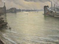 Nevinson Christopher Die Themse mit Blick auf die Tower Bridge Ca. 1939 Leinwanddruck