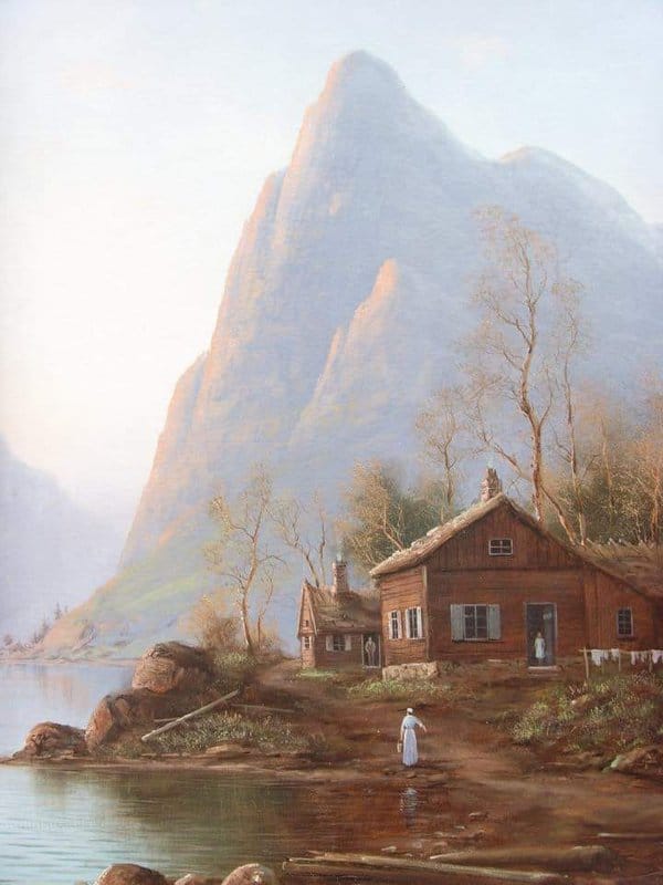 Tableaux sur toile, reproduction de Nils Hans Christiansen In The Middle Od Fjords 1889