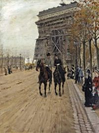 Nittis Giuseppe De Eine Fahrt entlang der Avenue des Champs Elysees 1875