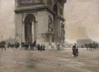 Nittis Giuseppe De L Arco Di Trionfo A Parigi Ca. 1876 canvas print