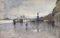 Nittis Giuseppe De Rain Riva Degli Schiavoni Venice 1872 canvas print