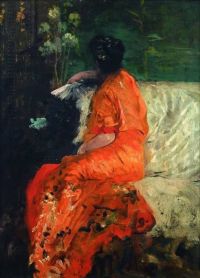 Nittis Giuseppe De The Orange Kimono canvas print