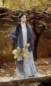 Nonnenbruch Max A Lady In Blue By A Chestnut Tree 1909