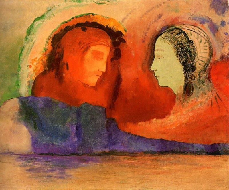 Odilon Redon Dante And Beatrice 1914 canvas print