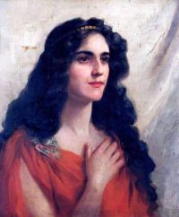 Offor Beatrice Porträt einer unbekannten Frau in Rot 1886 1917
