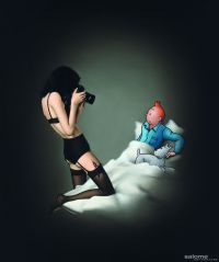 Ole Ahlberg Tintin - Paparazzi canvas print