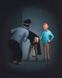 Ole Ahlberg Tintin - Search canvas print